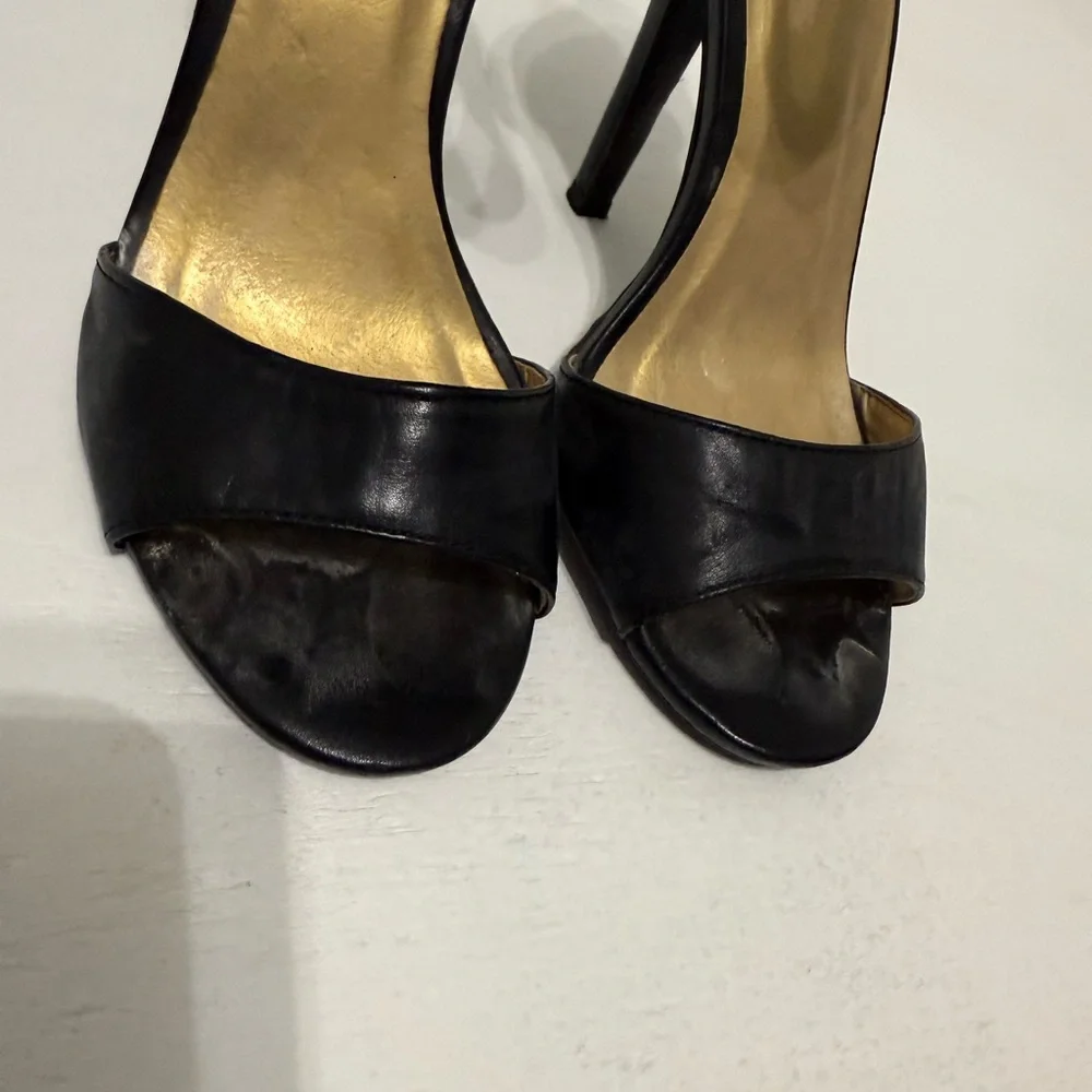 Shoe Republic LA Black and Gold Strappy Heels - Picture 5 of 5
